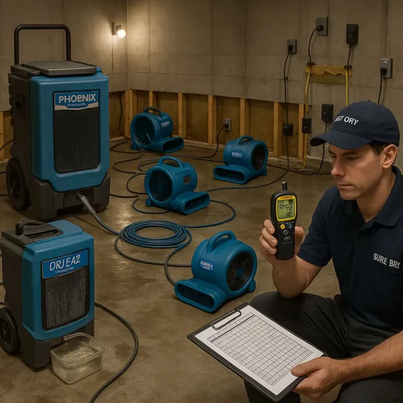 Structural Drying and Dehumidification process in Clark, SD